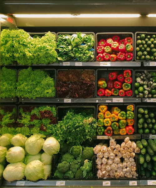 Curated produce shelves